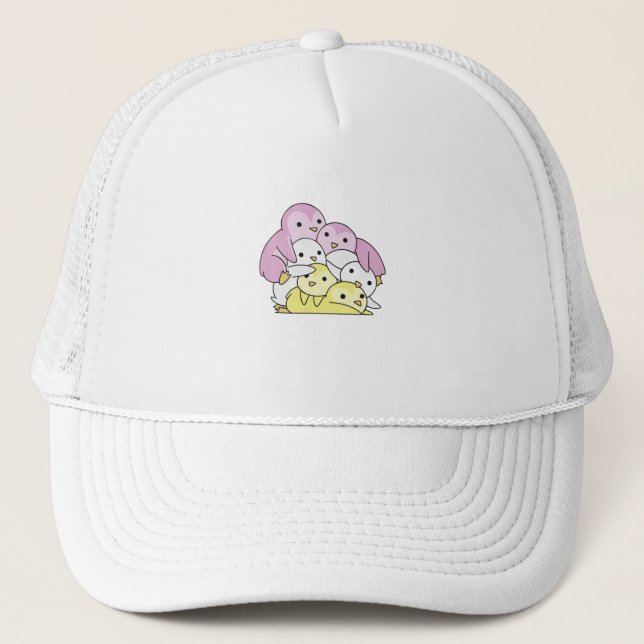 Twink Flag Pride Lgbtq Cute Penguin Trucker Hat (Front)