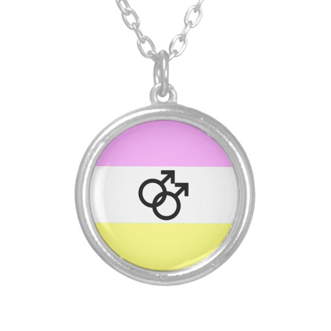 Twink Pride Flag Silver Plated Necklace (Front)