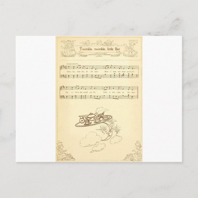 Twink Twinkle Little Bat Lyrics Postcard (Front)
