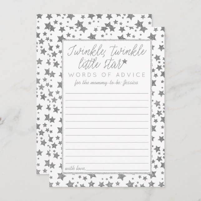 Twink, Twinkle Little Star Baby Shower Advice (Front/Back)