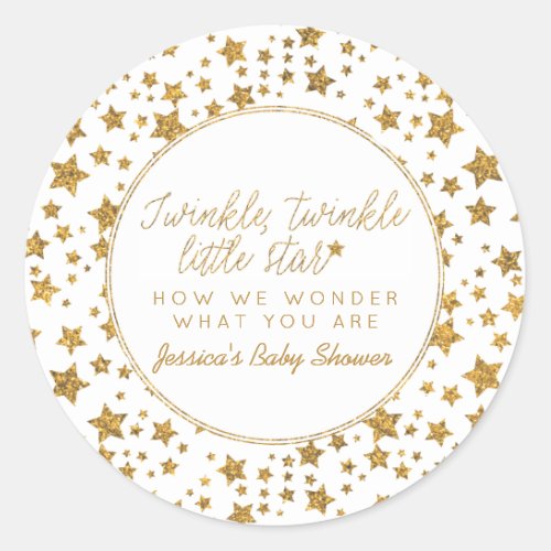 Twink Twinkle Little Star Baby Shower Favor Classic Round Sticker
