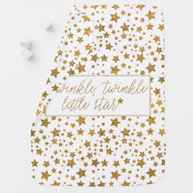 Twink, Twinkle Little Star Baby Shower Swaddle Blanket (In Situ)