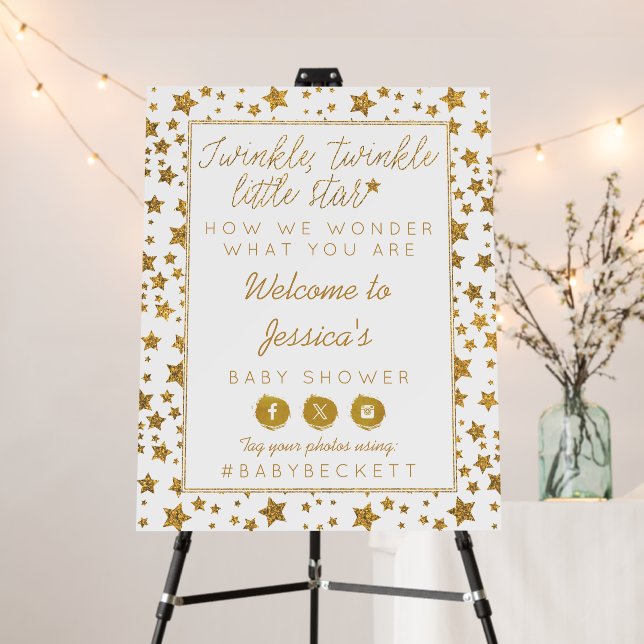 Twink, Twinkle Little Star Baby Shower Welcome Foam Board (In Situ (Stand))