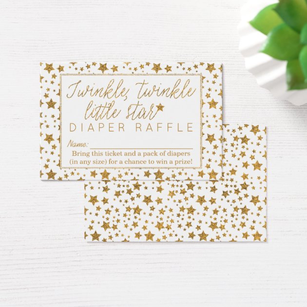 Twink Twinkle Little Star Baby Showr Diaper Raffle Business Card