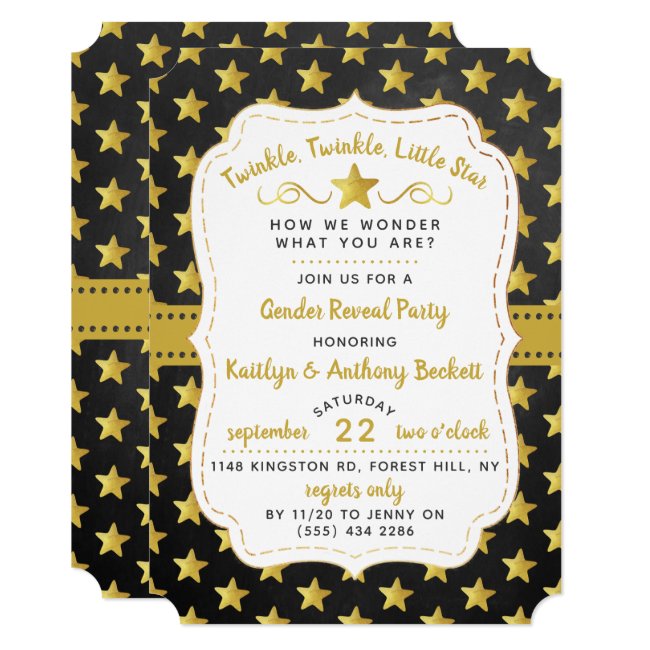 Twink, Twinkle Little Star Gender Reveal Party Invitation