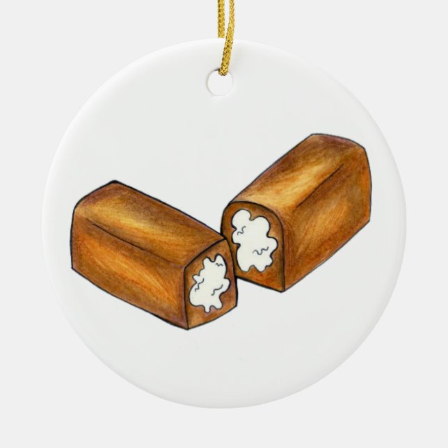 Twinkie Cream-Filled Snack Cake Food Foodie Gift Ceramic Ornament (Front)
