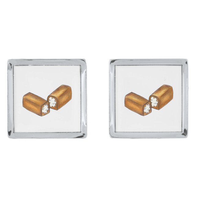 Twinkie Cream-Filled Snack Cake Junk Food Cufflink (Front)