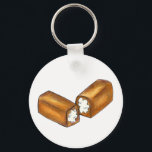 Twinkie Cream-Filled Snack Cake Junk Food Keychain<br><div class="desc">Keychain features an original marker illustration of a delicious cream-filled Twinkie snack cake. Perfect for any junk food junkie!</div>
