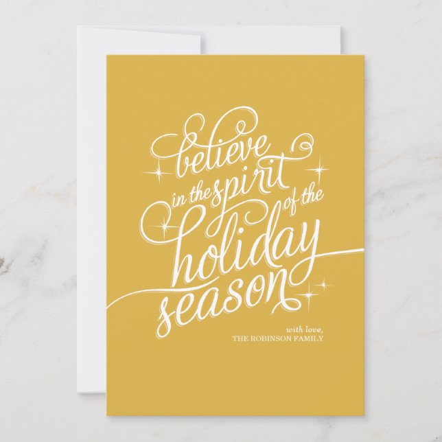 Twinkle 24KT Script Holiday Card (Front)