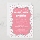 Twinkle Baby Sprinkle girl shower invitations (Front)