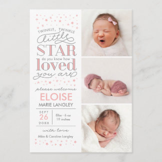 Twinkle Birth Announcement With Love