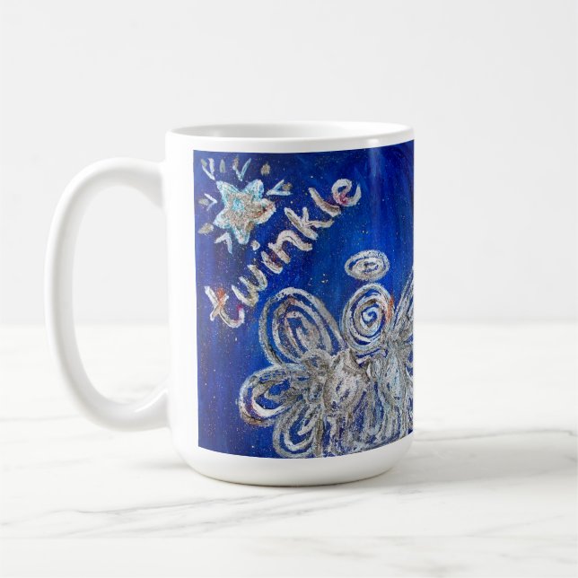 Twinkle Guardian Angel Art Custom Coffee Mug (Left)