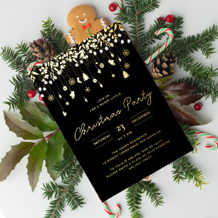 Twinkle Lamplight Modern Night Christmas Party Foil Invitation