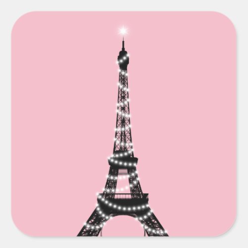 Twinkle Light Eiffel Tower Sticker _ pink