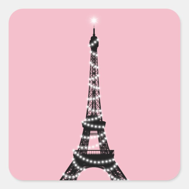 Twinkle Light Eiffel Tower Sticker - pink (Front)