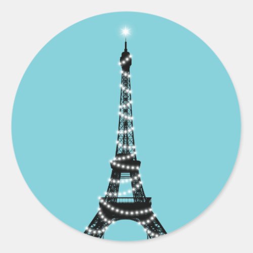 Twinkle Light Eiffel Tower Sticker _ turquoise