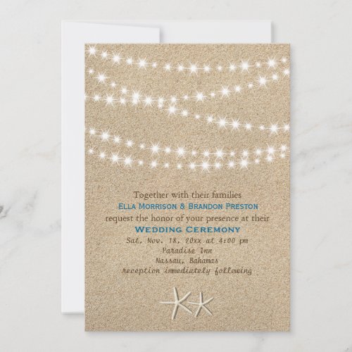 Twinkle Lights Destination Wedding Invitation