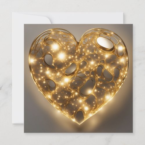 Twinkle Lights Heart Shape Holiday Card