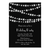 Twinkle Lights Holiday Party (black) Card