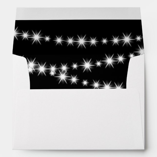Twinkle Lights Invitation Envelope (black) (Back (Bottom))