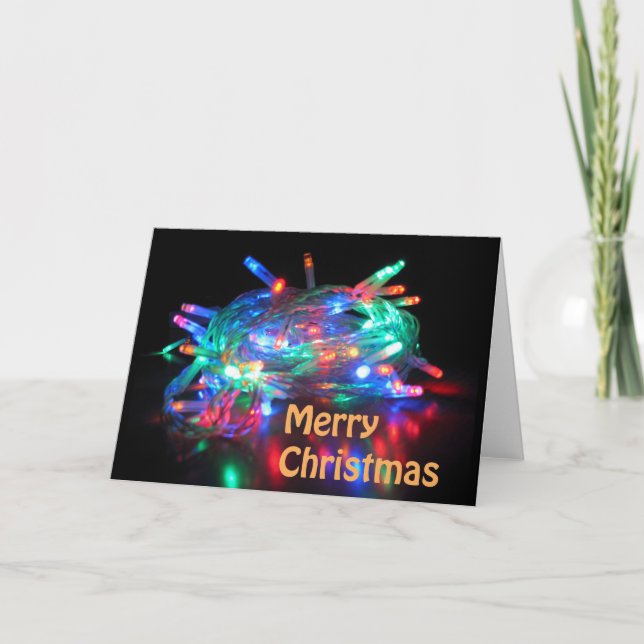 Twinkle Lights Merry Christmas Card (Front)