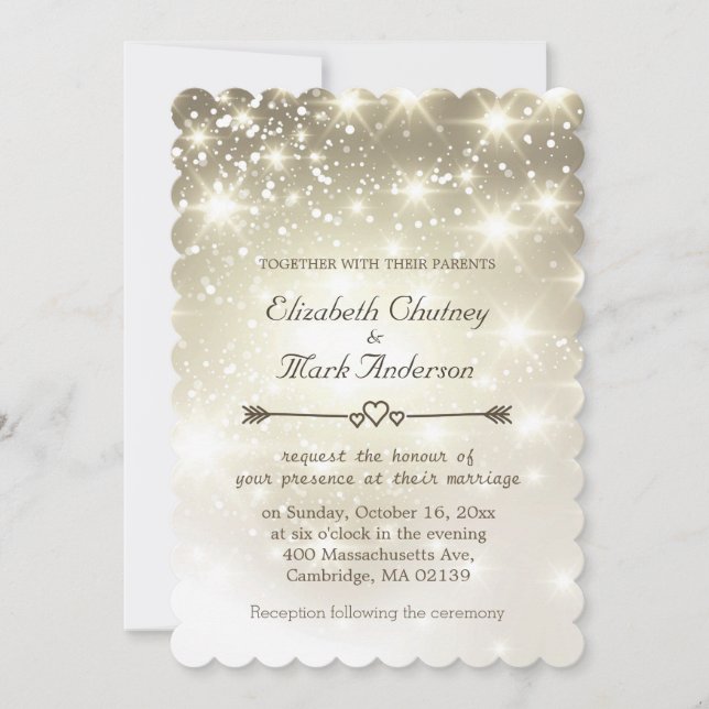 Twinkle Lights Outdoor Wedding Invitation (Front)