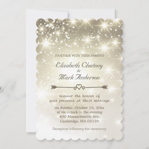 Twinkle Lights Outdoor Wedding 5x7 Paper Invitation Card