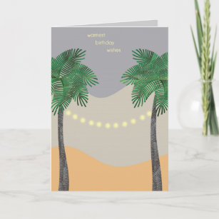 Twinkle Lights Palm Tree Birthday Card