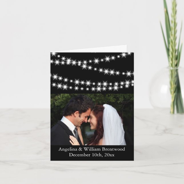 Twinkle Lights Photo Thank You Card (Front)