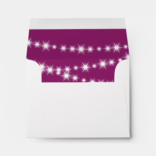 Twinkle Lights RSVP Envelope (magenta) (Back (Bottom))