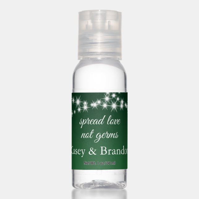 Twinkle Lights Spread Love Dark Green Hand Sanitizer (Front)