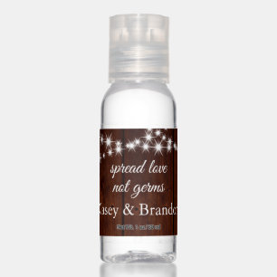 Twinkle Lights Spread Love on Dark Wood Hand Sanitizer
