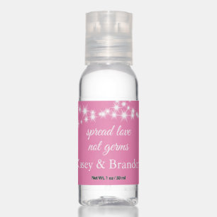 Twinkle Lights Spread Love on pink Hand Sanitizer