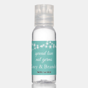 Twinkle Lights Spread Love on turquoise Hand Sanitizer