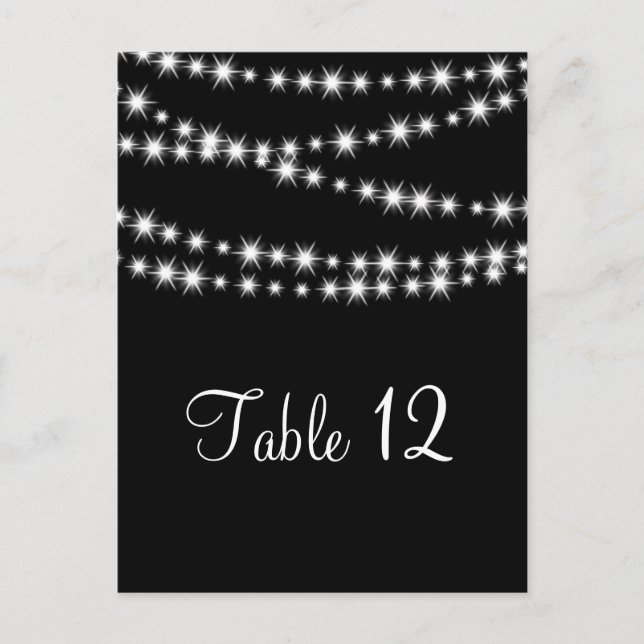 Twinkle Lights Table Number (black) (Front)