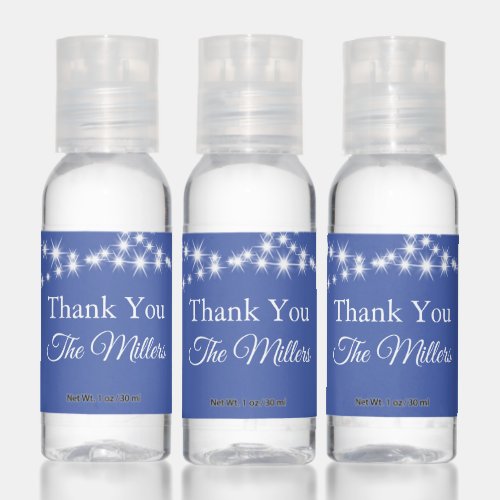 Twinkle Lights Thank You on Blue Hand Sanitizer