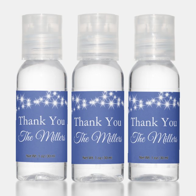 Twinkle Lights Thank You on Blue Hand Sanitizer (Set)