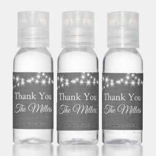 Twinkle Lights Thank You on Dark Gray Linen Hand Sanitizer