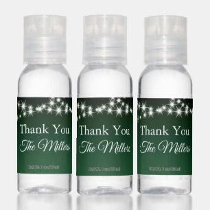 Twinkle Lights Thank You on Dark Green Hand Sanitizer