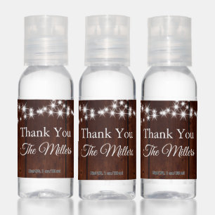 Twinkle Lights Thank You on Dark Wood Hand Sanitizer