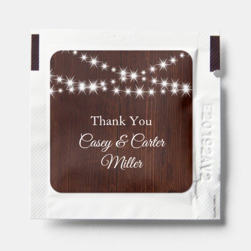 Twinkle Lights Thank You on Dark Wood Hand Sanitizer Packet