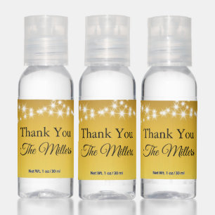 Twinkle Lights Thank You on Gold Hand Sanitizer