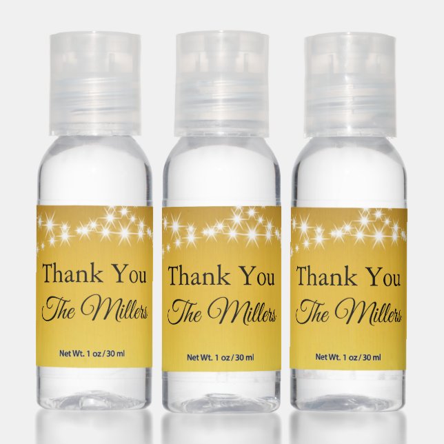 Twinkle Lights Thank You on Gold Hand Sanitizer (Set)