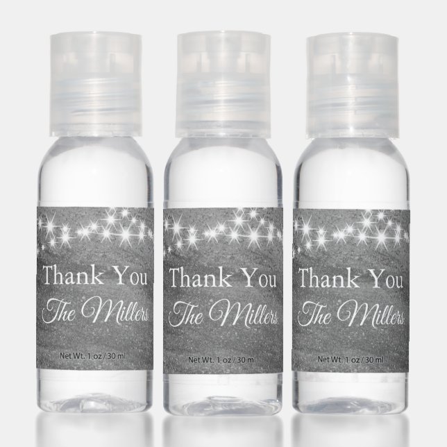 Twinkle Lights Thank You on Gray Granite Hand Sanitizer (Set)