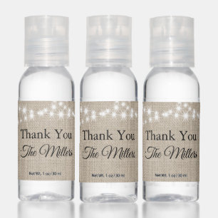 Twinkle Lights Thank You on Light Burlap Hand Sanitizer