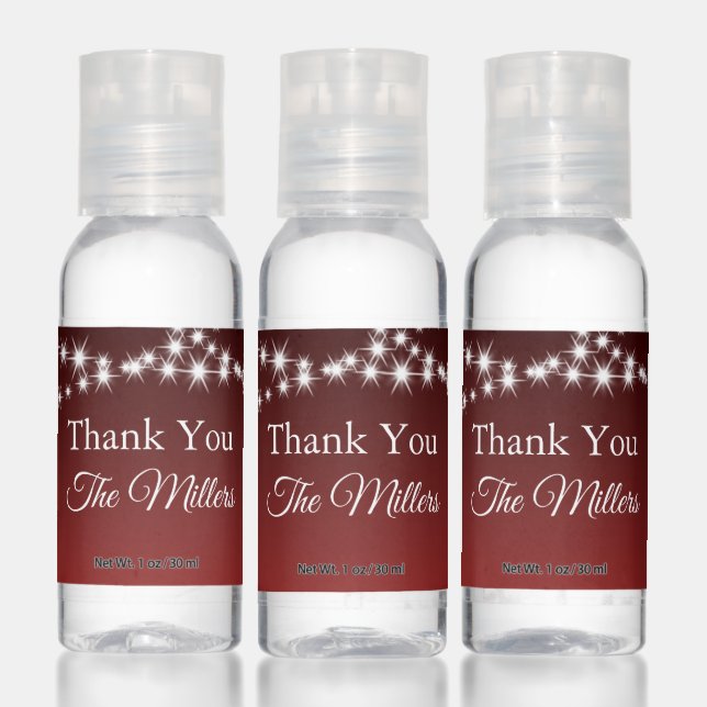 Twinkle Lights Thank You on Ombre Red Hand Sanitizer (Set)