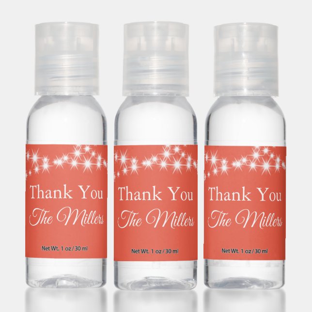 Twinkle Lights Thank You on Orange Hand Sanitizer (Set)