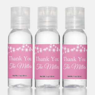 Twinkle Lights Thank You on Pink Hand Sanitizer