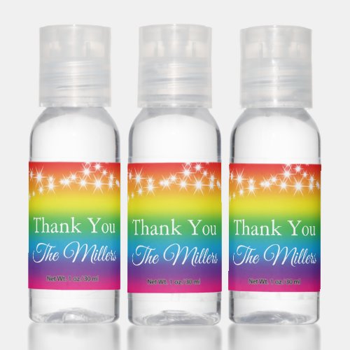 Twinkle Lights Thank You on Rainbow Hand Sanitizer