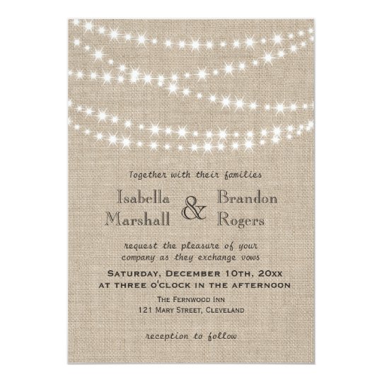 Twinkle Lights Typography Wedding Invitation | Zazzle.com